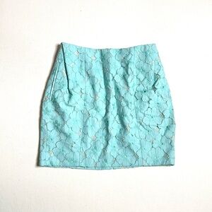 Diane Von Furstenberg Turquoise Floral Mini Skirt